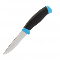 Нож с фиксированным лезвием Morakniv Companion Blue, сталь Sandvik 12С27, рукоять пластик/резина, голубой купить в Владивостоке