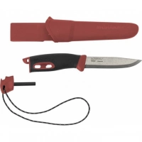 Нож с фиксированным лезвием Morakniv Companion Spark Black Red, сталь Sandvik 12C27, рукоять резина/пластик купить в Владивостоке