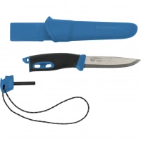 Нож с фиксированным лезвием Morakniv Companion Spark (S) Blue, сталь Sandvik 12C27, рукоять резина/пластик купить в Владивостоке