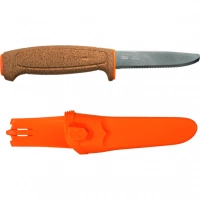 Нож с фиксированным лезвием Morakniv Floating Serrated Knife, сталь Sandvik 12C27, рукоять пробковая купить в Владивостоке