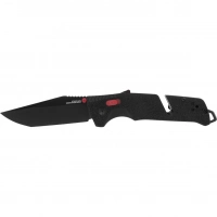 Полуавтоматический складной нож Trident Mk3 Black-Red Tanto, сталь D2, рукоять GRN купить в Владивостоке