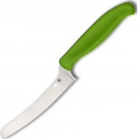 Универсальный кухонный нож Spyderco Z-Cut Offset Kitchen Green, сталь CTS™ — BD1 Alloy, рукоять зеленый полипропилен купить в Владивостоке