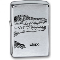 Зажигалка ZIPPO Alligator, с покрытием Brushed Chrome, латунь/сталь, серебристая, матовая, 36x12x56 купить в Владивостоке