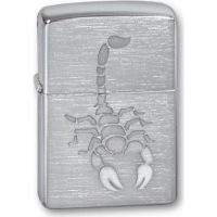 Зажигалка ZIPPO Scorpion Brushed Chrome, латунь с никеле-хром.покрыт., серебр., матов., 36х56х12 мм купить в Владивостоке